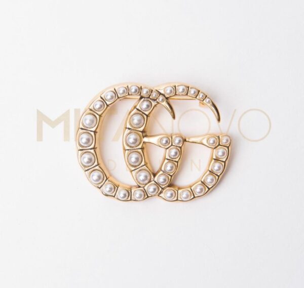 Gold Pearl Brooch