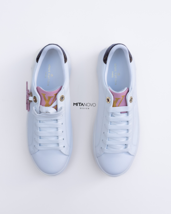 White and Pink Sneakers