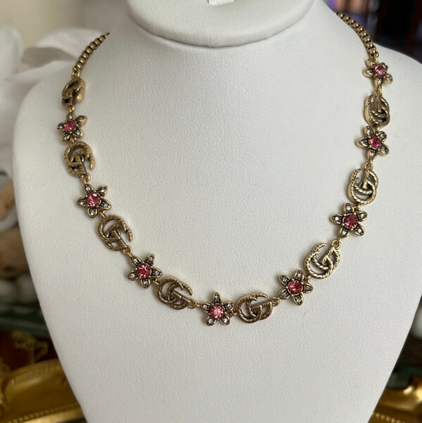 Old Gold Pink Necklace - Image 2