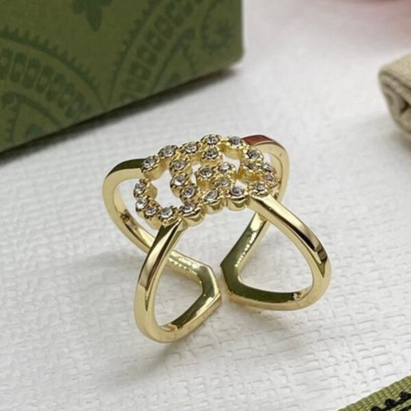 Gold Adjustable Ring with Stone